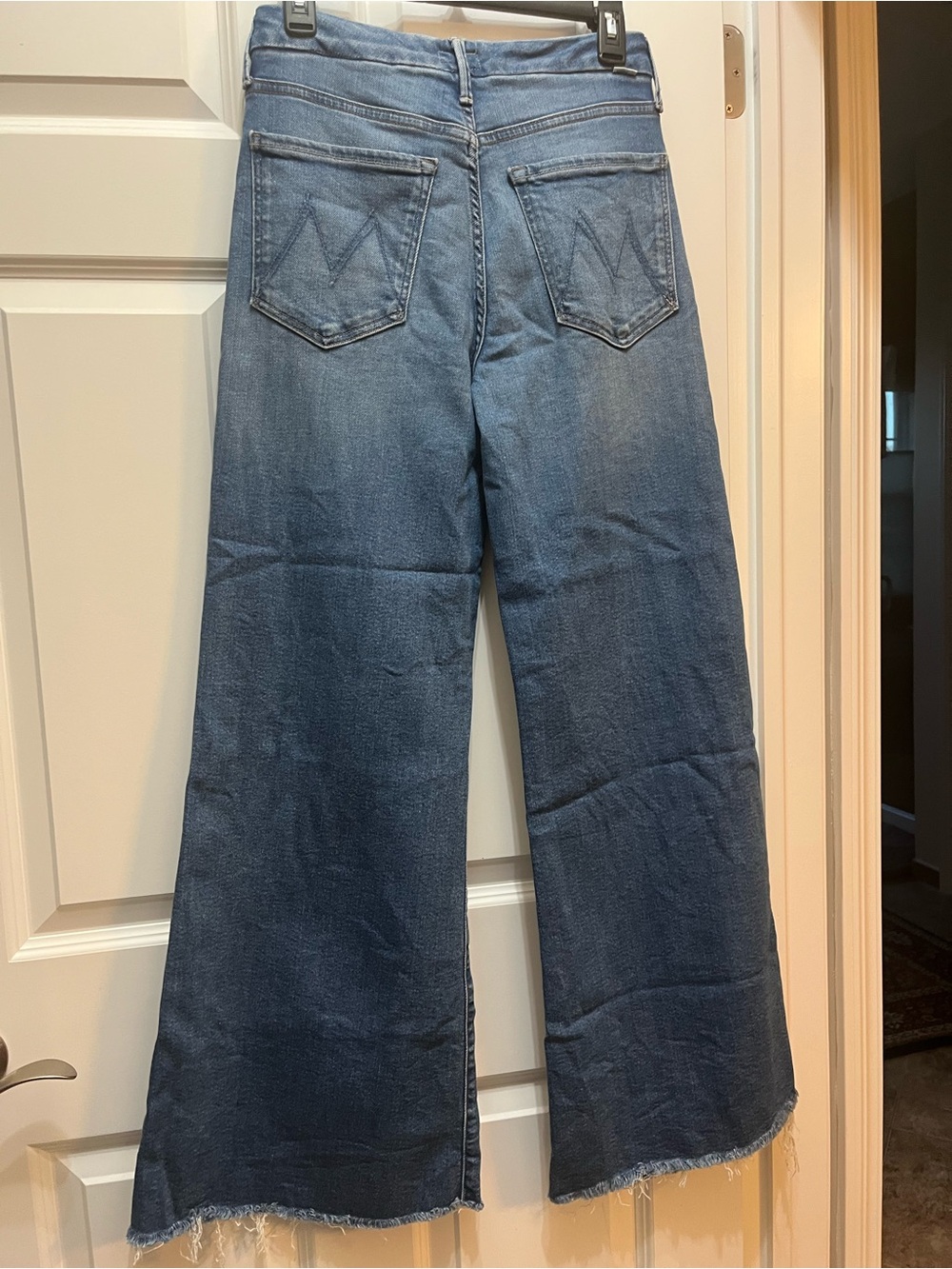 MOTHER Blue High-Rise Wide Leg Flare Jeans - Picture 16 of 16